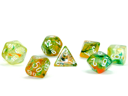 Nebula: Polyhedral Spring/white Luminary 7-Die Set