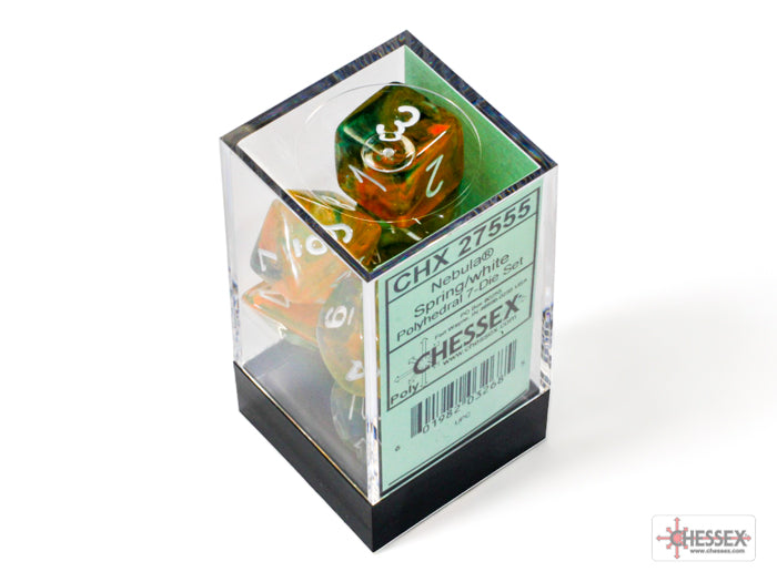 Nebula: Polyhedral Spring/white Luminary 7-Die Set