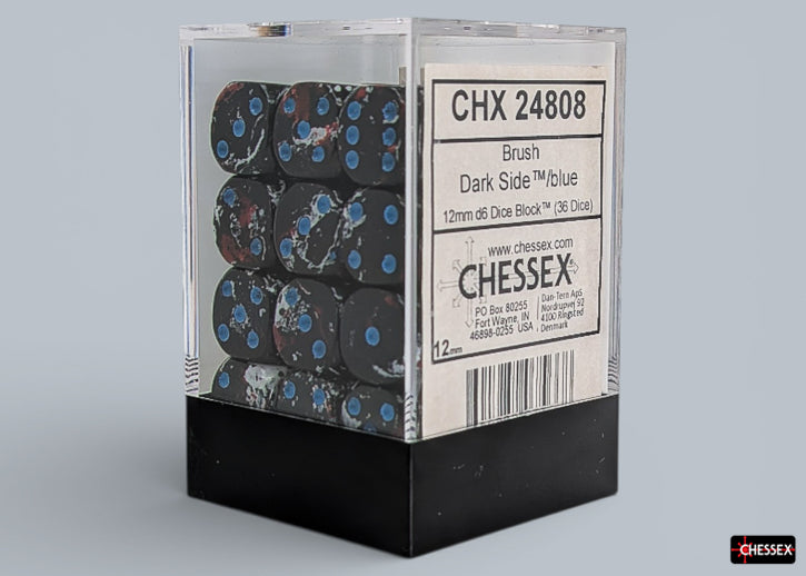 Brush Dark Side/blue 12mm d6 Dice Block (36 dice)