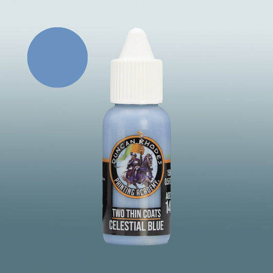 Two Thin Coats Paint Bottle and Color Swatch for Celestial Blue