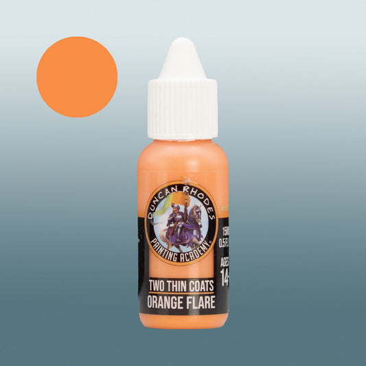 Two Thin Coats Paint Bottle and Color Swatch for Orange Flare