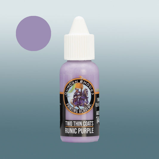 Two Thin Coats Paint Bottle and Color Swatch for Runic Purple