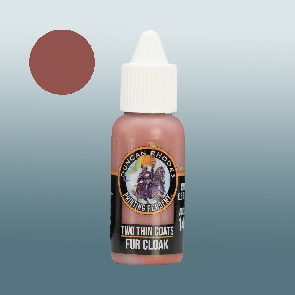 Two Thin Coats Paint Bottle and Color Swatch for Fur Cloak