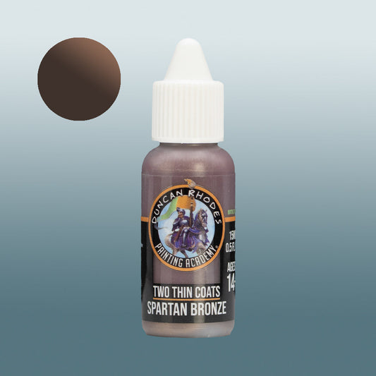 Two Thin Coats Paint Bottle and Color Swatch for Spartan Bronze