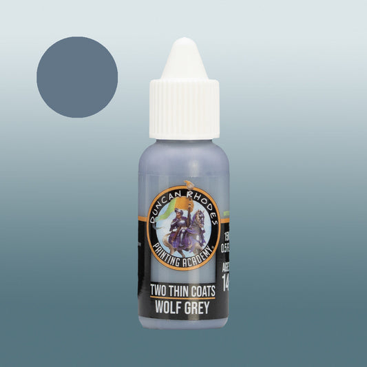 Two Thin Coats Paint Bottle and Color Swatch for Wolf Grey