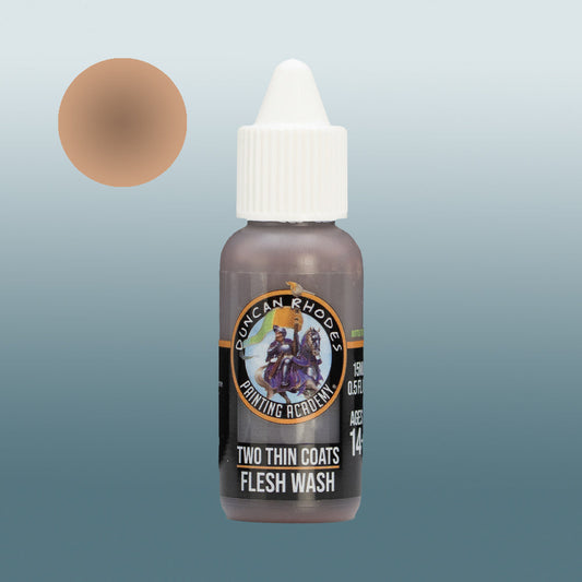 Two Thin Coats Paint Bottle and Color Swatch for Flesh Wash