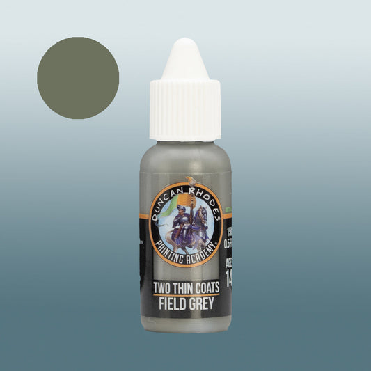 Two Thin Coats Paint Bottle and Color Swatch for Field Grey