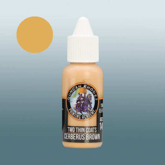 Two Thin Coats Paint Bottle and Color Swatch for Cerberus Brown