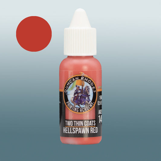 Two Thin Coats Paint Bottle and Color Swatch for Hellspawn Red