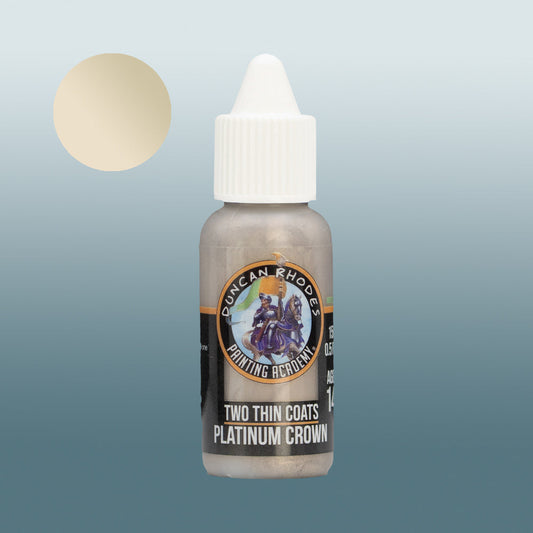 Two Thin Coats Paint Bottle and Color Swatch for Platinum Crown