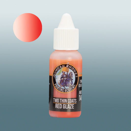 Two Thin Coats Paint Bottle and Color Swatch for Red Glaze
