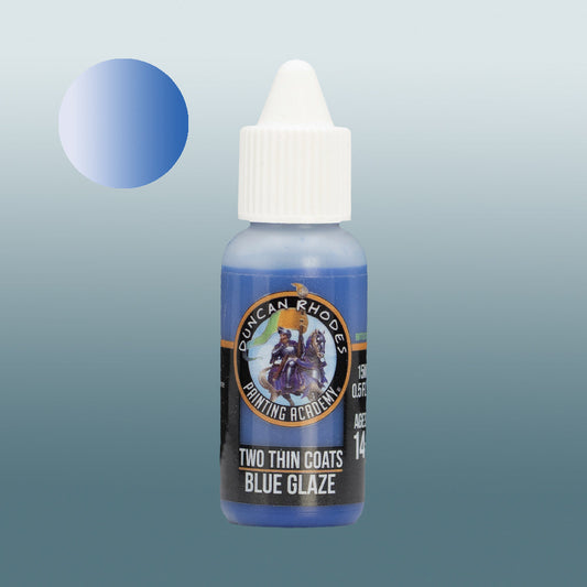 Two Thin Coats Paint Bottle and Color Swatch for Blue Glaze