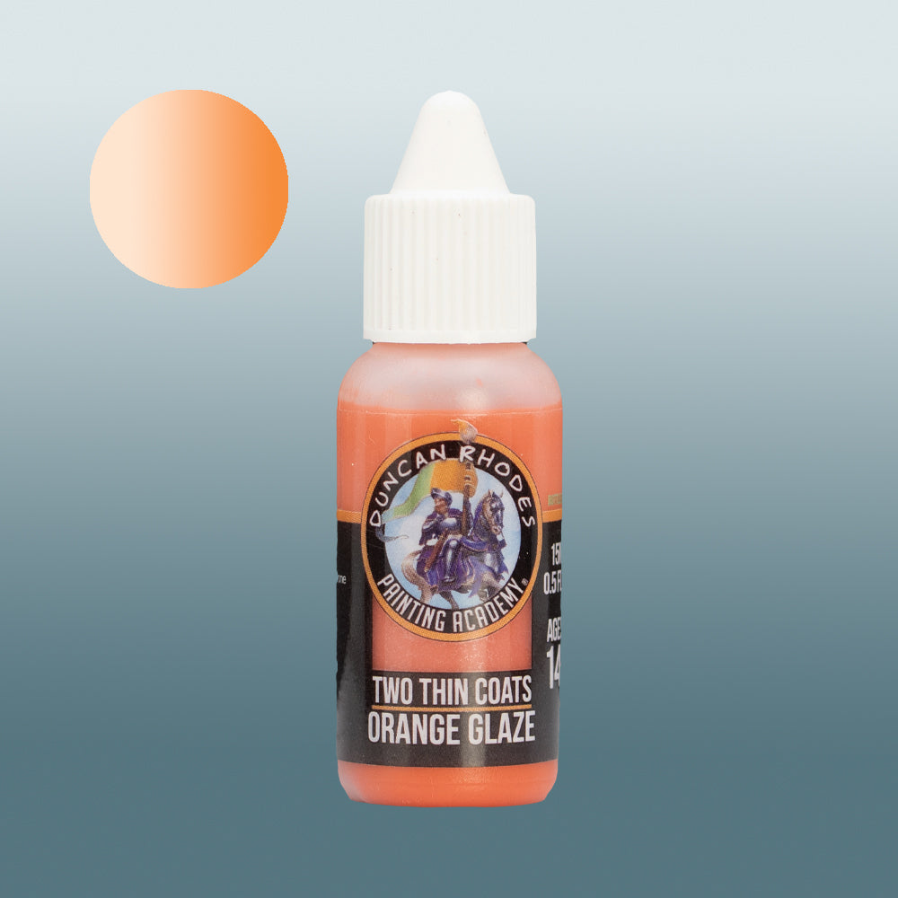 Two Thin Coats Paint Bottle and Color Swatch for Orange Glaze
