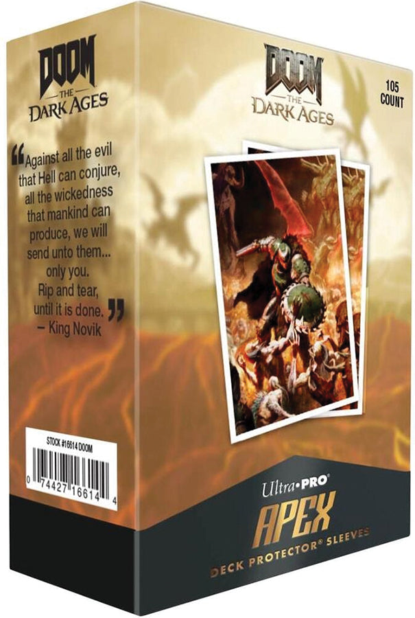 DOOM: The Dark Ages v1 105ct Apex Deck Protector Sleeves for Bethesda
