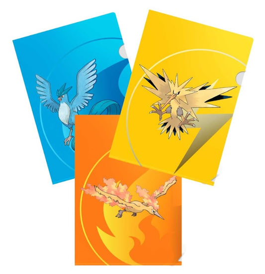 Pokemon TCG: 3-Pack Tournament Folios featuring Zapdos, Moltres, and Articuno