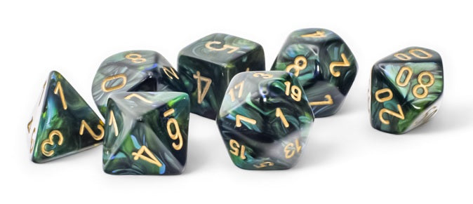 Scarab: Mega-hedral Jade/gold 7-Die Set