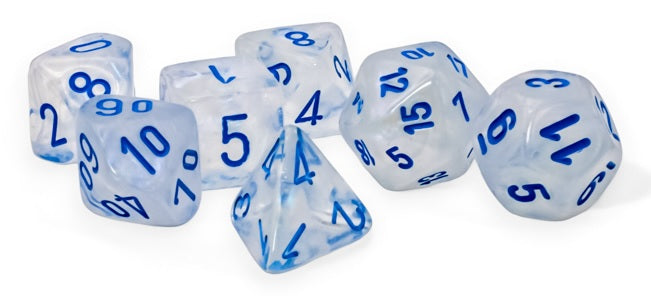 Borealis: Mega-hedral Icicle/light blue Luminary 7-Die Set