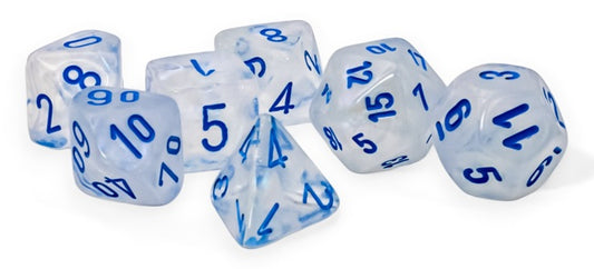 Borealis: Mega-hedral Icicle/light blue Luminary 7-Die Set