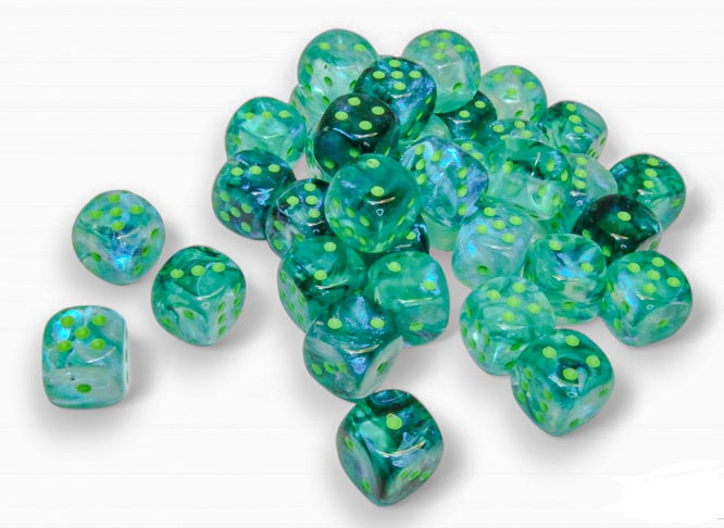 Borealis: 12mm d6 Kelp/light green Luminary Dice Block (36 dice)