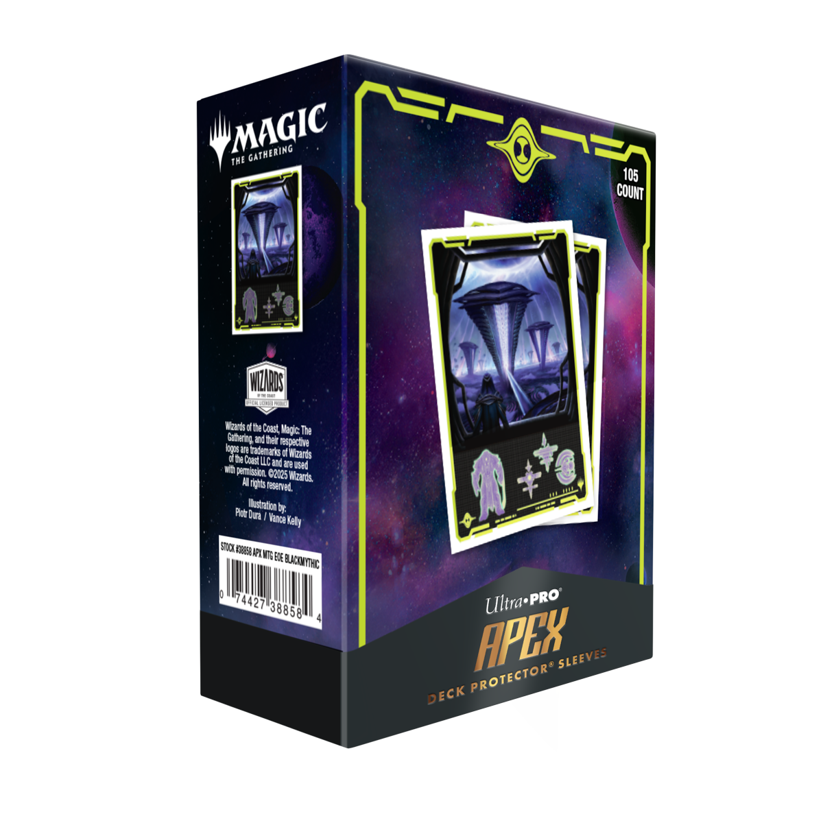 Edge of Eternities 105ct Apex Deck Protector sleeves Black Mythic