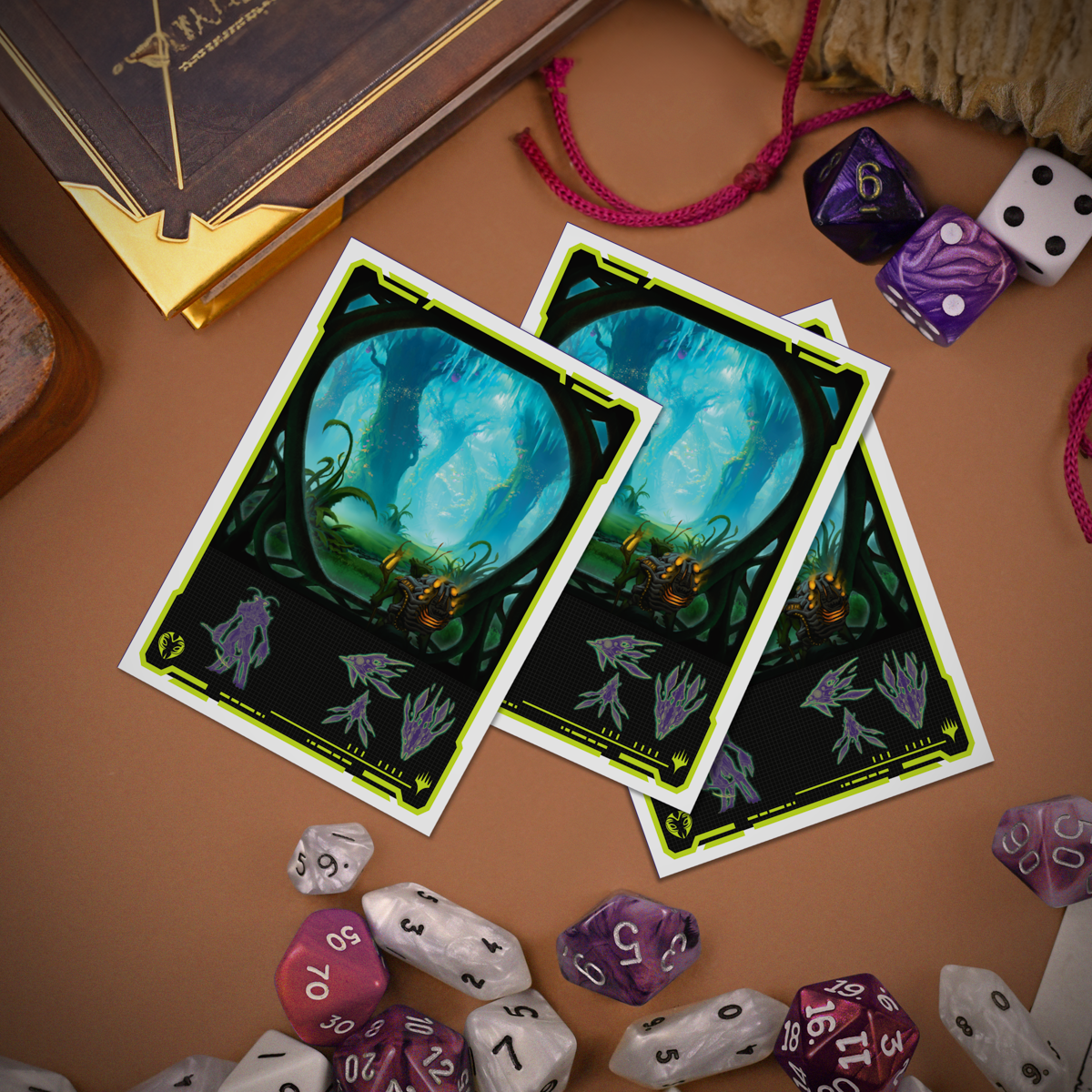 Edge of Eternities 105ct Apex Deck Protector sleeves Green Mythic