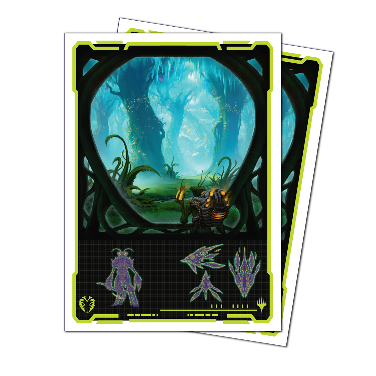Edge of Eternities 105ct Apex Deck Protector sleeves Green Mythic