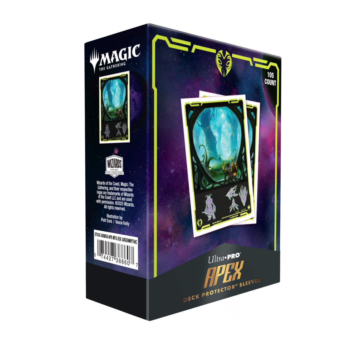 Edge of Eternities 105ct Apex Deck Protector sleeves Green Mythic