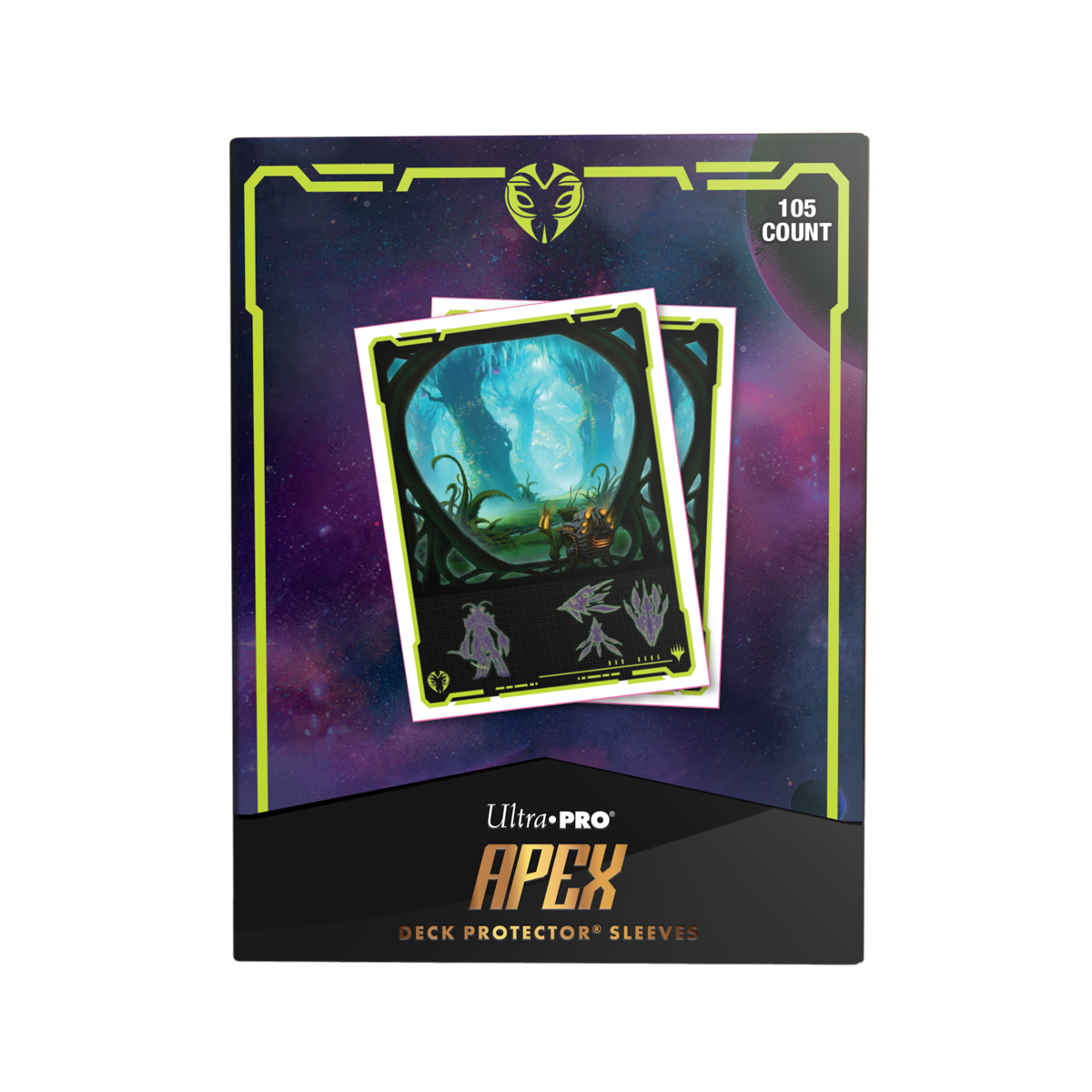 Edge of Eternities 105ct Apex Deck Protector sleeves Green Mythic