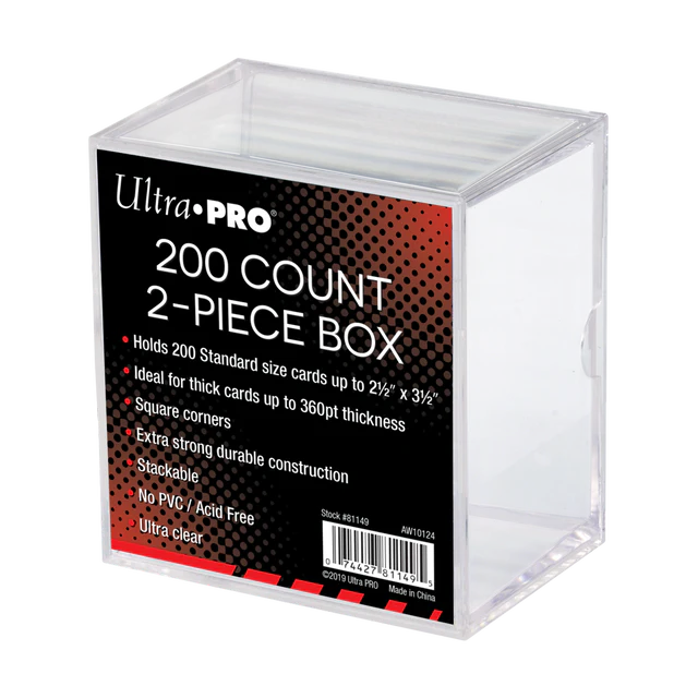 200 Count 2-Piece Clear Card Storage Box