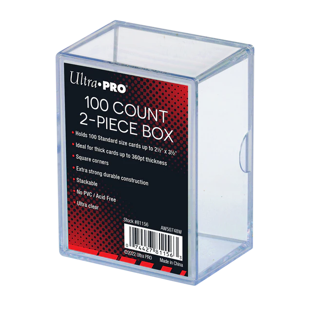 2-Piece 100-Count Clear Card Storage Box