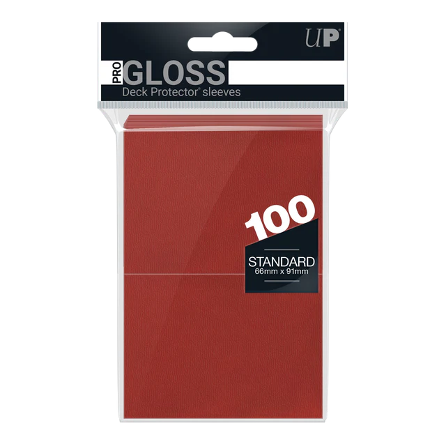 PRO-Gloss Standard Deck Protector Sleeves - Red (100)