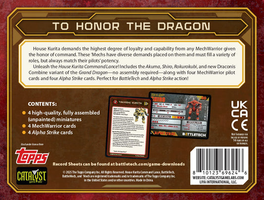 BattleTech: House Kurita Command Lance ForcePack