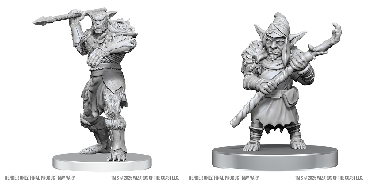 Dungeons & Dragons: Nolzur's Marvelous Unpainted Miniatures - Bugbear Stalker & Goblin Hexer