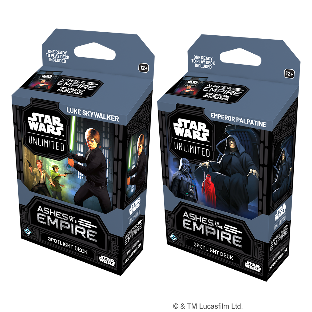 LOCAL PICKUP PREORDER Ashes of the Empire Spotlight Deck Bundle - Jedi Luke Skywalker & Emperor Palpatine