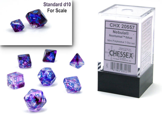 Nebula Nocturnal/blue Luminary Mini-Polyhedral 7-Die Set