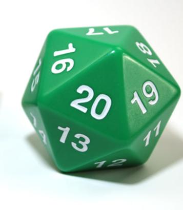 55mm D20 Countdown Opaque Green/White