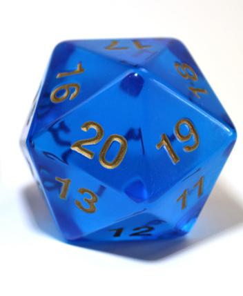 55mm D20 Countdown Transparent Sapphire/Gold