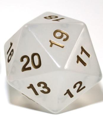 55mm D20 Countdown Transparent Pearl/Gold