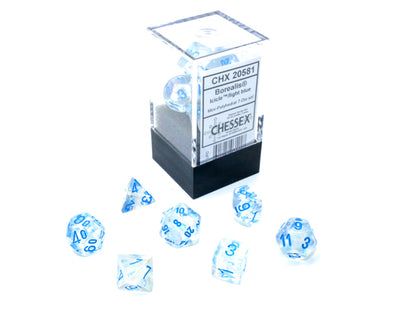 Borealis: Mini-Polyhedral Icicle/light blue Luminary 7-Die Set
