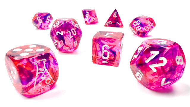 Lab Dice 6 Nebula: Poly Black Light Special/white 7-Die Set (with bonus die)