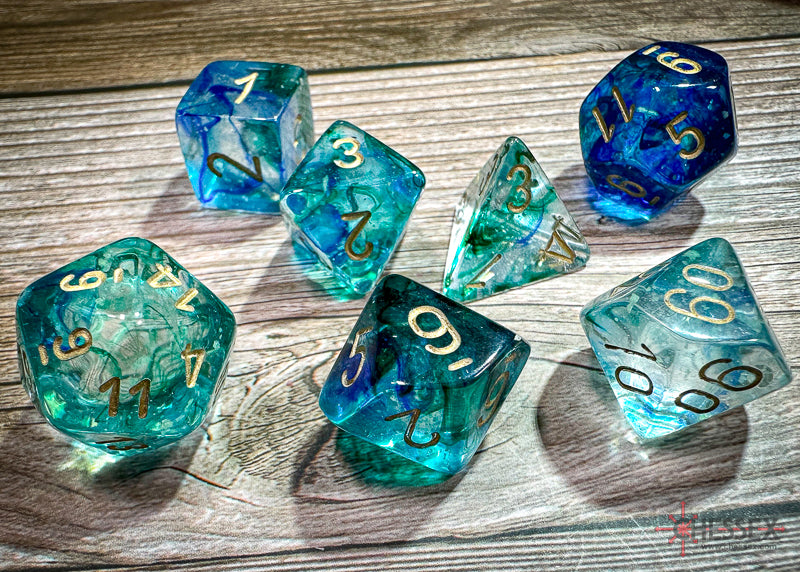 Oceanic/gold Luminary 7-Die Set