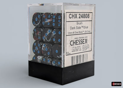 Brush Dark Side/blue 12mm d6 Dice Block (36 dice)