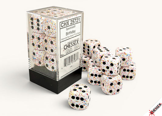 Speckled Birthday 16mm D6 Dice Block (12 dice)