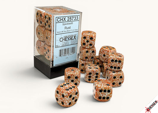 Speckled Rust 16mm D6 Dice Block (12 dice)