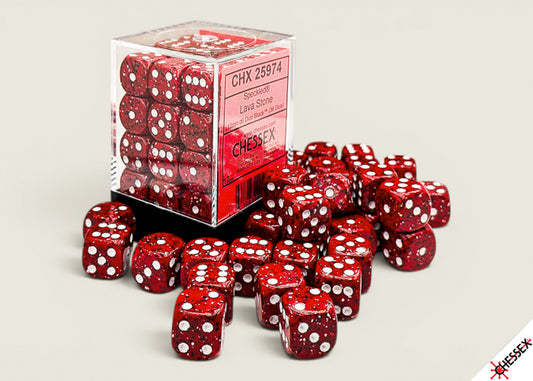 Speckled Lava Stone 12mm D6 Dice Block (36 dice)