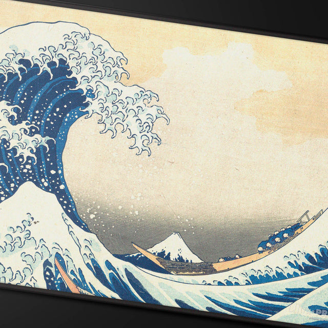 The Great Wave off Kanagawa Black Stitched Playmat
