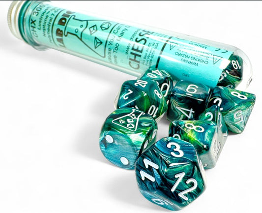 Lab Dice 9: Lustrous Neptune/grey