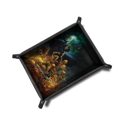Decorative tray with artistic design on a white background