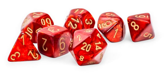 Scarab: Mega-hedral Scarlet/gold 7-Die Set