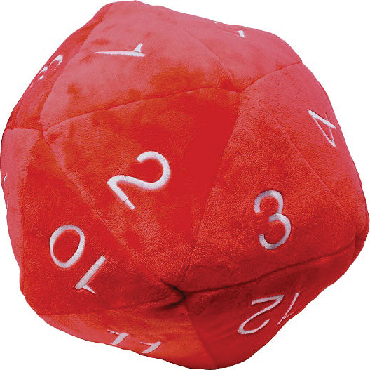 Jumbo D20 Novelty Dice Plush - Red with White